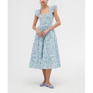 Hill House Home Ellie‎ Nap Dress Blue Basketweave Vine XXS